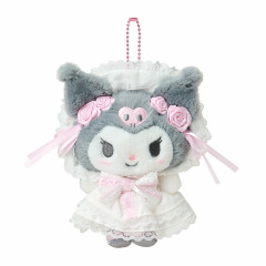 Japan Sanrio Original Mascot Holder - Kuromi : White Frill Design
