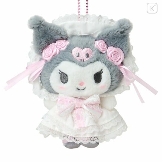 Japan Sanrio Original Mascot Holder - Kuromi : White Frill Design - 2