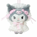 Japan Sanrio Original Mascot Holder - Kuromi : White Frill Design - 2