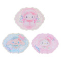 Japan Sanrio Original Sticker Set - White Frill Design Sparkling Heart Hologram - 3