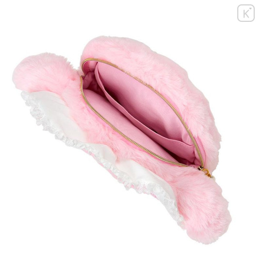 Japan Sanrio Original Face-shaped Pouch - My Melody : White Frill Design - 3