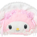Japan Sanrio Original Face-shaped Pouch - My Melody : White Frill Design - 4
