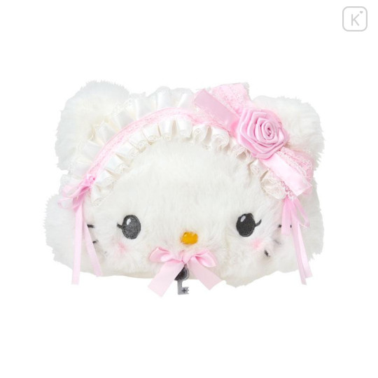 Japan Sanrio Original Face-shaped Pouch - Charmmy Kitty : White Frill Design - 1