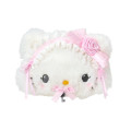 Japan Sanrio Original Face-shaped Pouch - Charmmy Kitty : White Frill Design - 1