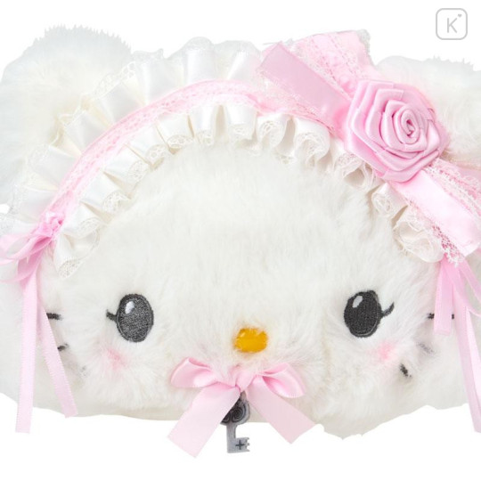 Japan Sanrio Original Face-shaped Pouch - Charmmy Kitty : White Frill Design - 4
