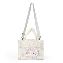 Japan Sanrio Original 2 Way Tote Bag - Hello Kitty : White Frill Design