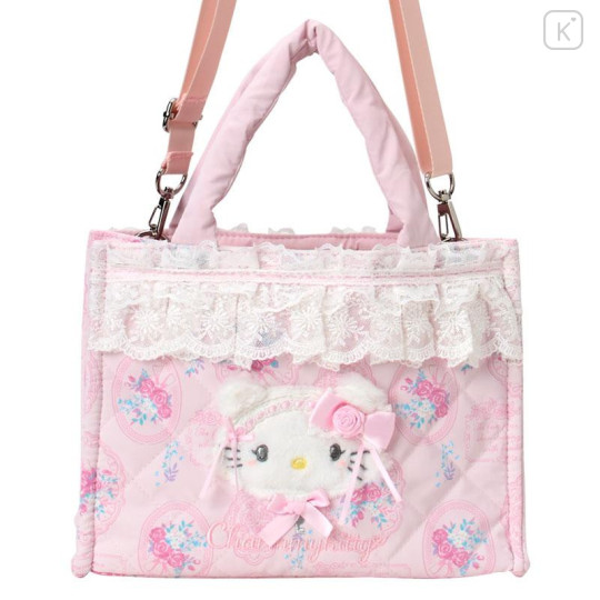 Japan Sanrio Original 2 Way Tote Bag - Charmmy Kitty : White Frill Design - 2