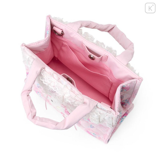 Japan Sanrio Original 2 Way Tote Bag - Charmmy Kitty : White Frill Design - 4