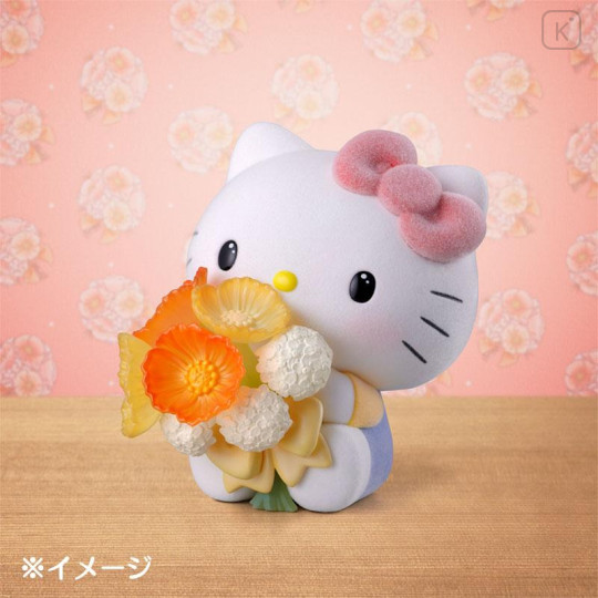 Japan Sanrio Miniature Figure - Hello Kitty : Mofamofy Flower Bouquet - 6