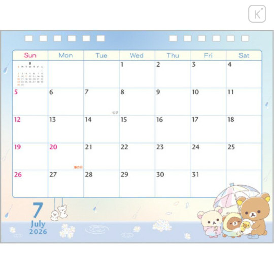 Japan San-X Desk Calendar - Rilakkuma : 2026 Year of the Horse - 2