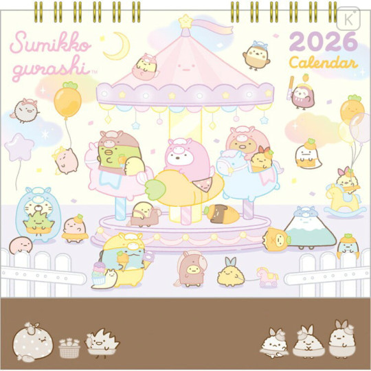 Japan San-X Desk Calendar - Sumikko Gurashi : 2026 Year of the Horse - 1