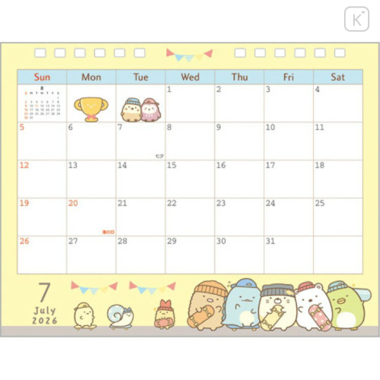 Japan San-X Desk Calendar - Sumikko Gurashi : 2026 Year of the Horse - 3