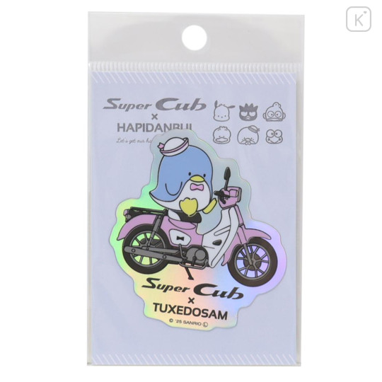 Japan Sanrio Vinyl Sticker - Tuxedosam : Super Cub Motorcycle Holographic - 1