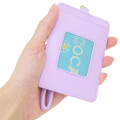 Japan Sanrio Pass Case Card Holder & Reel - Kuromi : Patent Leather Pink Purple - 2