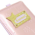 Japan Sanrio Pass Case Card Holder & Reel - Kuromi : Patent Leather Pink Purple - 3