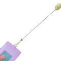 Japan Sanrio Pass Case Card Holder & Reel - Kuromi : Patent Leather Pink Purple - 4