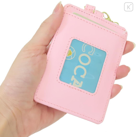 Japan Sanrio Pass Case Card Holder & Reel - My Melody : Patent Leather Pink - 2