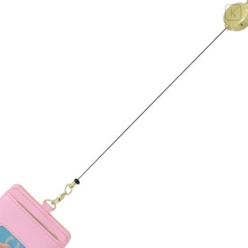 Japan Sanrio Pass Case Card Holder & Reel - My Melody : Patent Leather Pink - 4