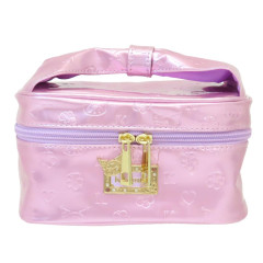 Japan Sanrio Vanity Pouch - Kuromi : Patent Leather Fuchsia Pink Purple