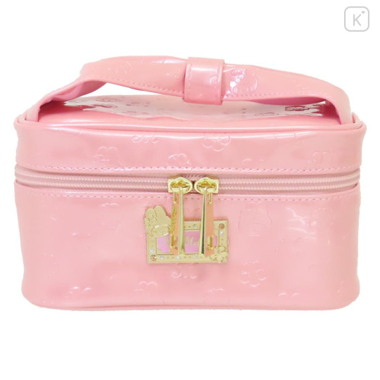 Japan Sanrio Vanity Pouch - Kuromi : Patent Leather Fuchsia Pink - 1