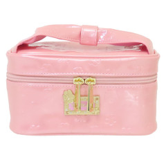 Japan Sanrio Vanity Pouch - Kuromi : Patent Leather Fuchsia Pink