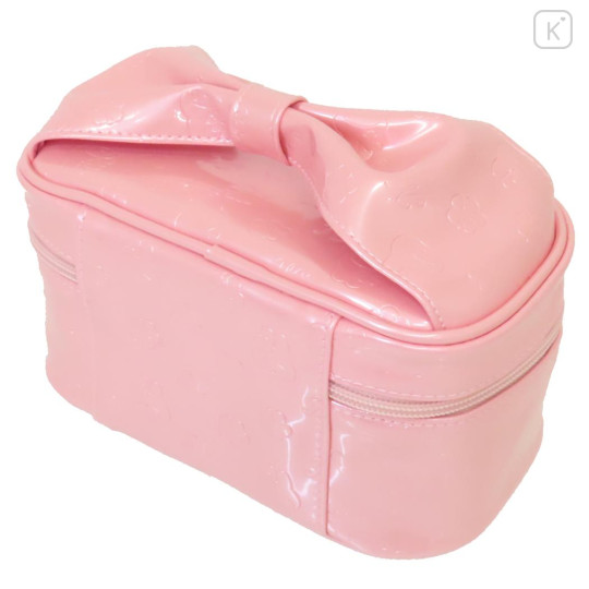 Japan Sanrio Vanity Pouch - Kuromi : Patent Leather Fuchsia Pink - 2