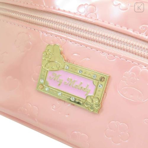Japan Sanrio Vanity Pouch - Kuromi : Patent Leather Fuchsia Pink - 4