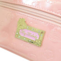 Japan Sanrio Vanity Pouch - Kuromi : Patent Leather Fuchsia Pink - 4