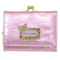 Japan Sanrio Clasp Trifold Wallet - Kuromi : Patent Leather Fuchsia Pink Purple - 1