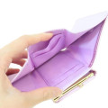 Japan Sanrio Clasp Trifold Wallet - Kuromi : Patent Leather Fuchsia Pink Purple - 4