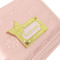 Japan Sanrio Clasp Trifold Wallet - Kuromi : Patent Leather Fuchsia Pink Purple - 6