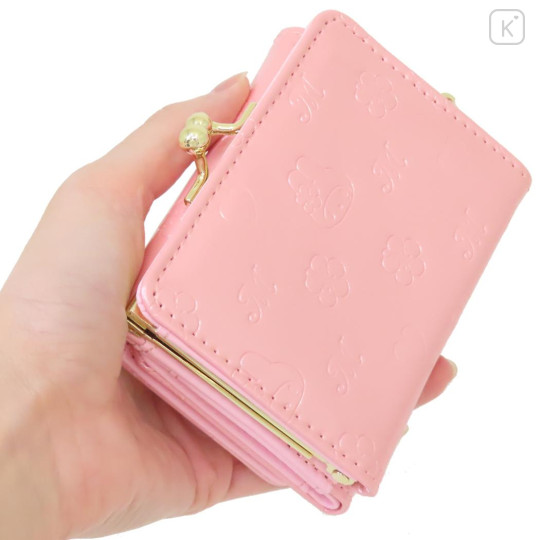 Japan Sanrio Clasp Trifold Wallet - My Melody : Patent Leather Fuchsia Pink - 2
