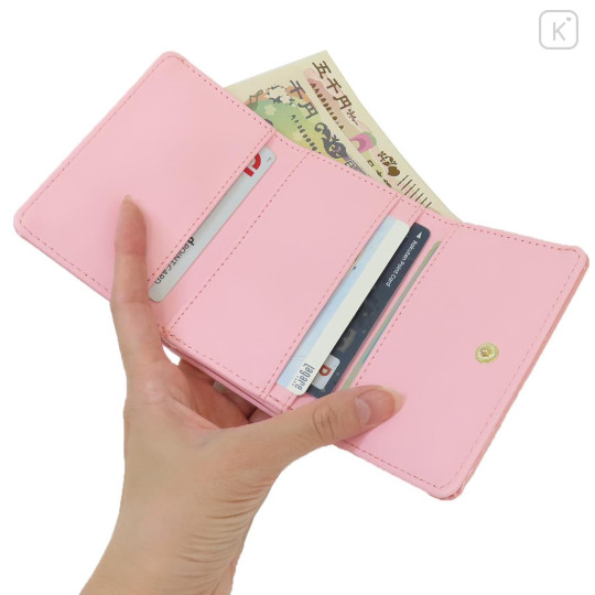 Japan Sanrio Clasp Trifold Wallet - My Melody : Patent Leather Fuchsia Pink - 3