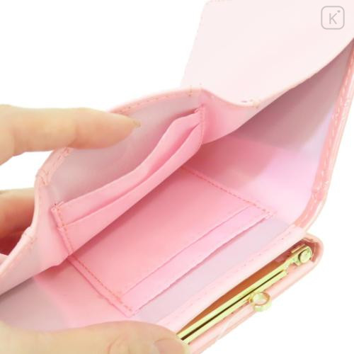 Japan Sanrio Clasp Trifold Wallet - My Melody : Patent Leather Fuchsia Pink - 4