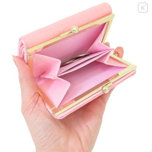 Japan Sanrio Clasp Trifold Wallet - My Melody : Patent Leather Fuchsia Pink - 5