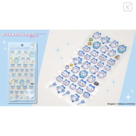Japan Chiikawa Bonbon Drop Seal 3D Sticker - Hachiware : Blue - 2