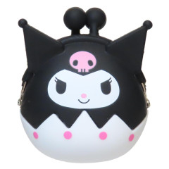 Japan Sanrio Mini Gamaguchi Clasp Silicone Pouch - Kuromi