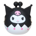 Japan Sanrio Mini Gamaguchi Clasp Silicone Pouch - Kuromi - 1