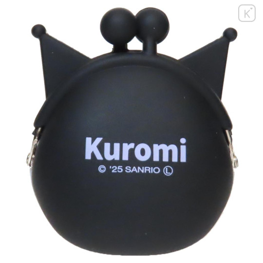 Japan Sanrio Mini Gamaguchi Clasp Silicone Pouch - Kuromi - 2