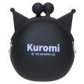 Japan Sanrio Mini Gamaguchi Clasp Silicone Pouch - Kuromi - 2