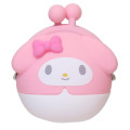 Japan Sanrio Mini Gamaguchi Clasp Silicone Pouch - My Melody - 1