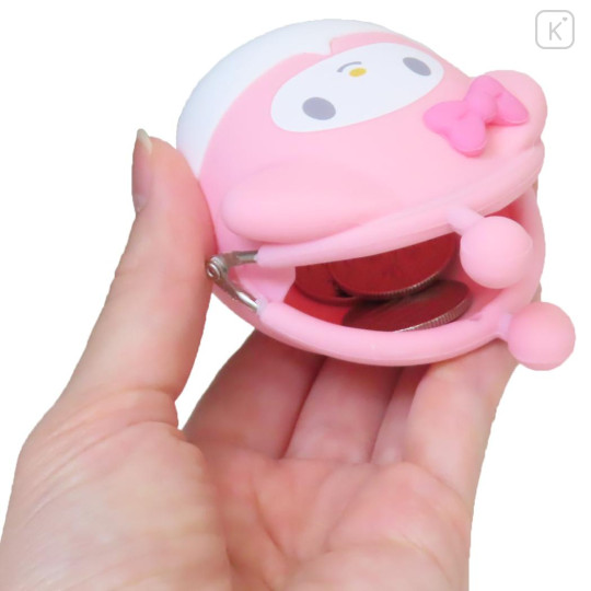 Japan Sanrio Mini Gamaguchi Clasp Silicone Pouch - My Melody - 3