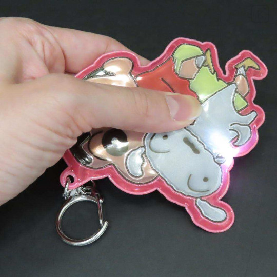 Japan Crayon Shin-chan Reflector Keychain - Shiro - 3