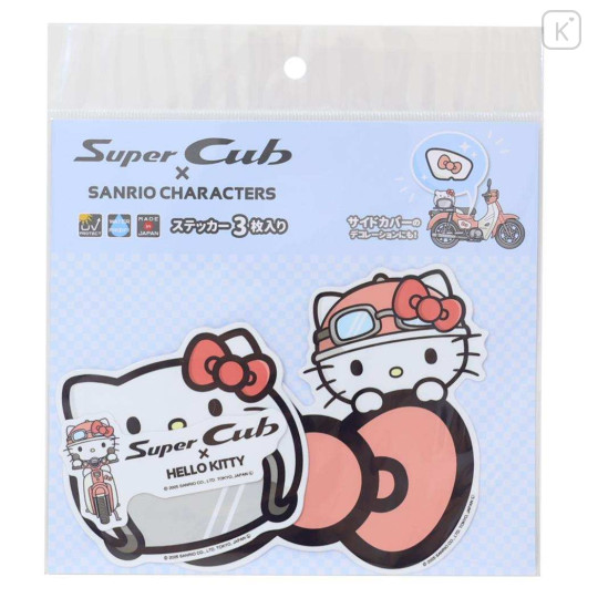 Japan Sanrio Large Vinyl Sticker Set - Hello Kitty : Super Cub Motorcycle - 1