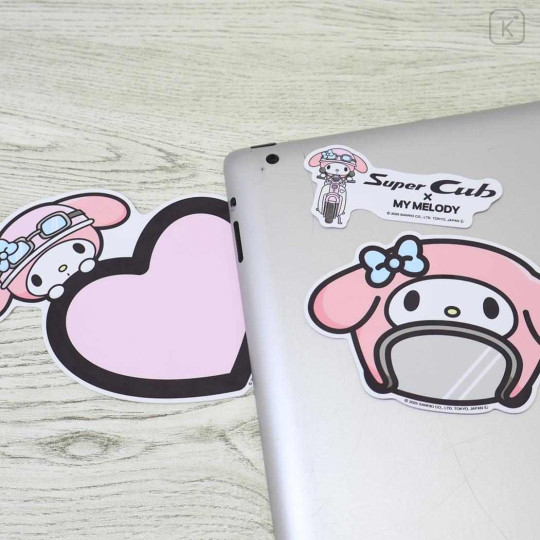 Japan Sanrio Large Vinyl Sticker Set - My Melody : Super Cub Motorcycle - 2