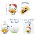 Japan Sanrio Mascot Holder Mini Plush Pouch - Hello Kitty : Halloween Pumpkin - 3