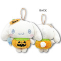 Japan Sanrio Mascot Holder Mini Plush Pouch - Cinnamoroll : Halloween Pumpkin - 2