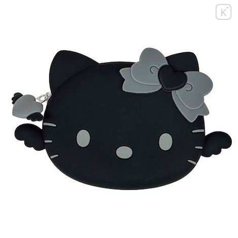 Japan Sanrio 3D Silicone Pouch - Hello Kitty : Black Angel - 1