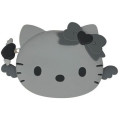 Japan Sanrio 3D Silicone Pouch - Hello Kitty : Black Angel Grey - 1
