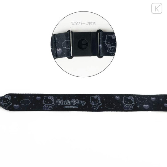 Japan Sanrio Neck Strap - Hello Kitty : Black Angel - 2
